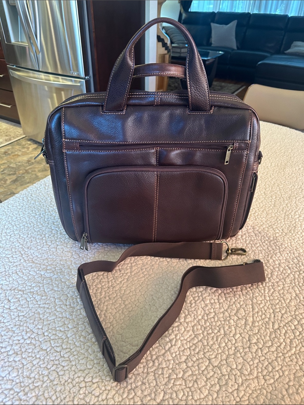 Wilsons Dark Brown Leather Briefcase - Picture 3 of 13